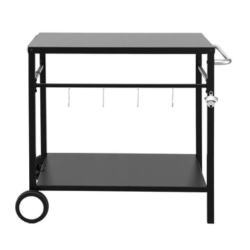 Weisshorn Stainless Steel Outdoor Prep Table on Wheels with Gas Bottle Holder