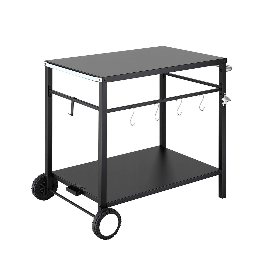 Weisshorn Stainless Steel Outdoor Prep Table on Wheels with Gas Bottle Holder