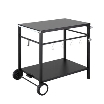 Weisshorn Stainless Steel Outdoor Prep Table on Wheels with Gas Bottle Holder