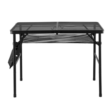 Gardeon Folding Camp BBQ Table 90 x 60cm - Steel Mesh