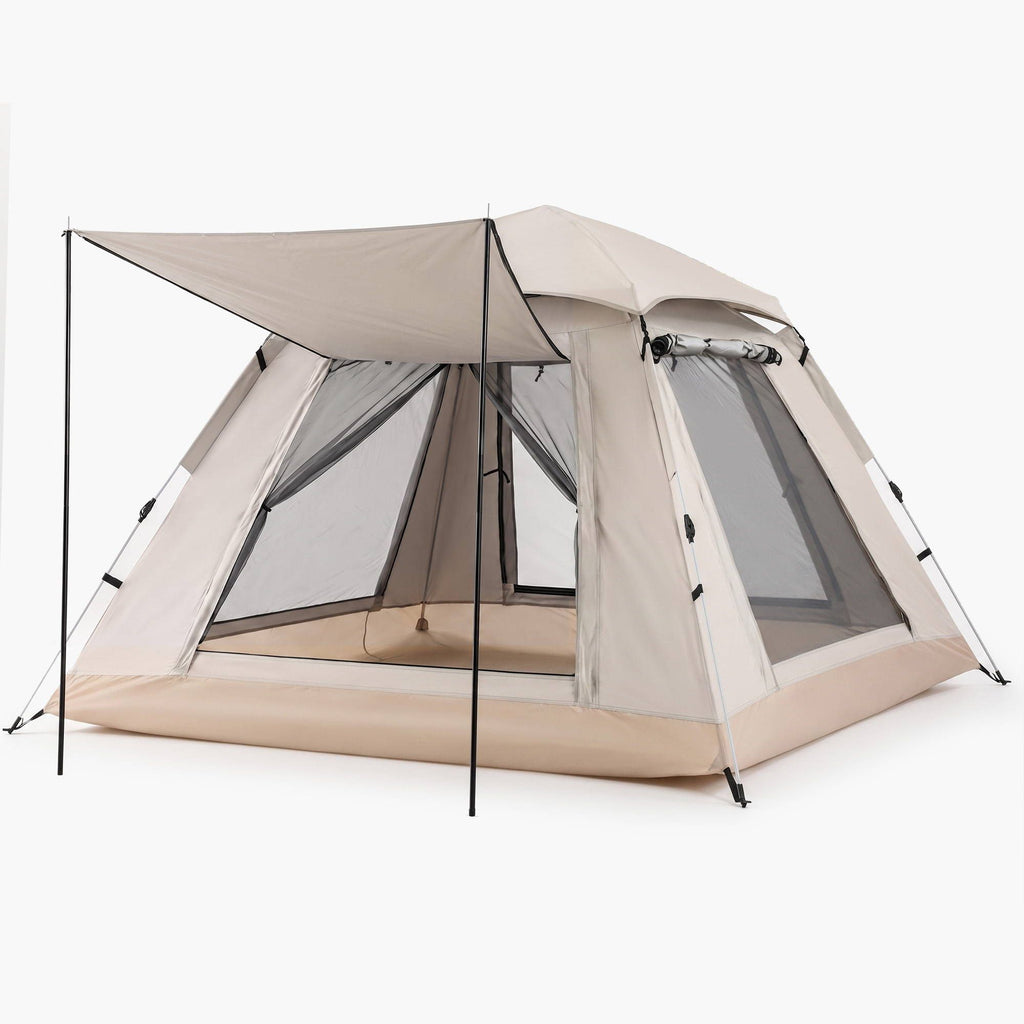 Weisshorn Family Shelter Tent 210D Oxford with Awning - Khaki