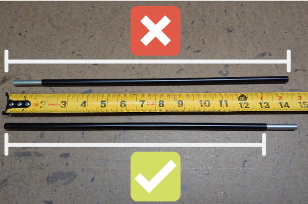 Alloy Tent Pole Section 8.5mm Diameter by Yunan