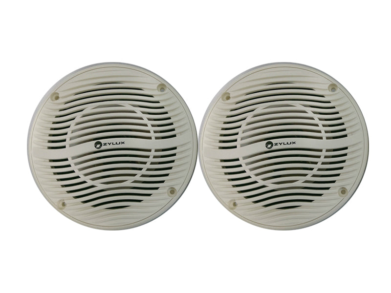 Zylux 6 Inch 2-Way Marine/Outdoor Speakers 100W - White (Pair)