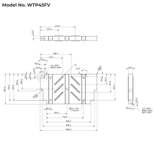 45 Litre Poly Water Tank Vertical or Flat