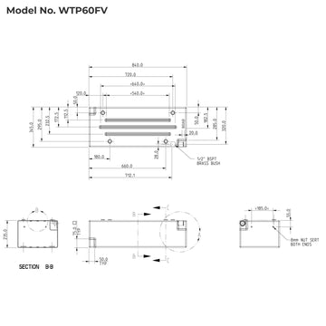 58 Litre Rectangle Vertical or Lay Flat Poly Water Tank
