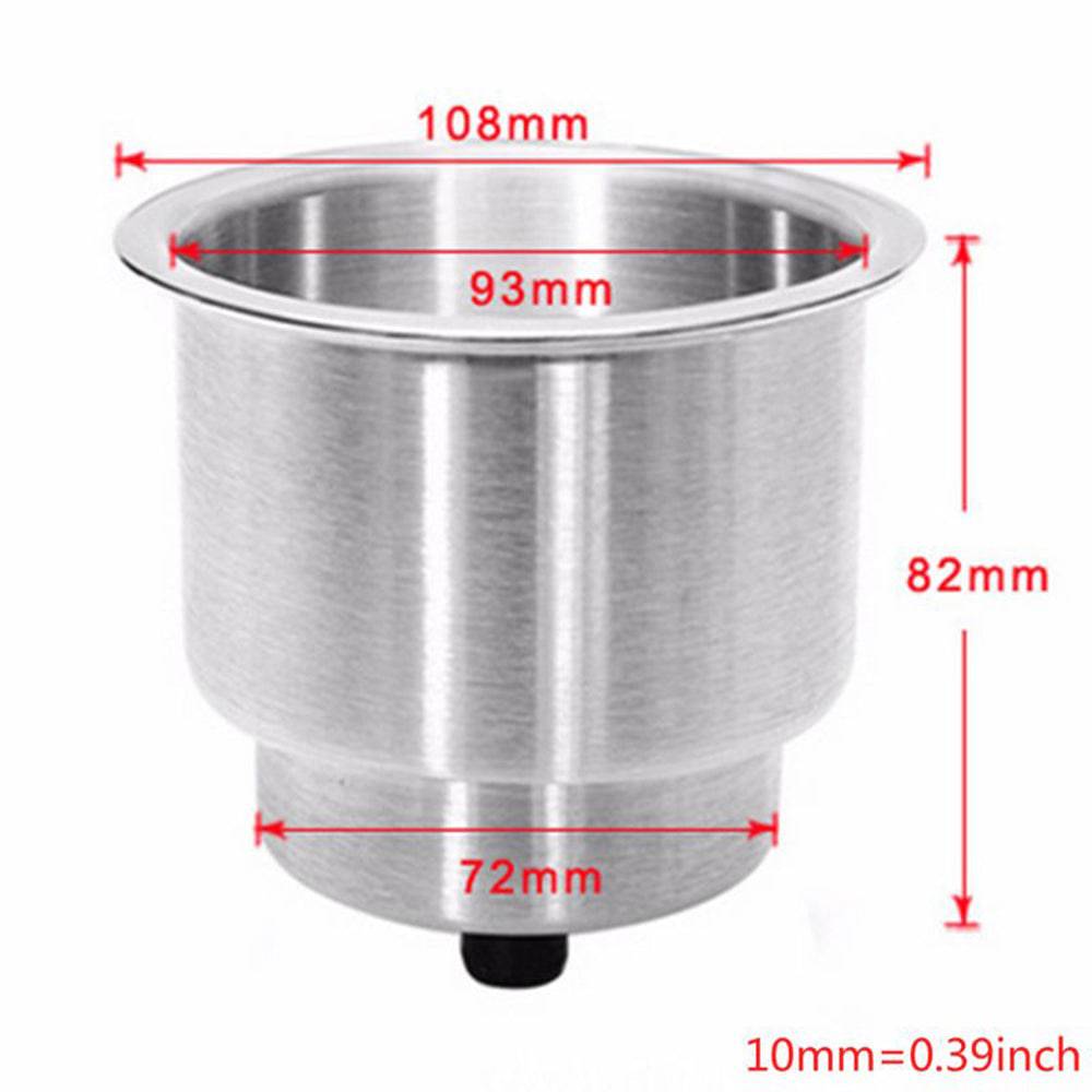 5-Pack Stainless Steel Cup Holders With Drain - For Boat, RV, Camper & Marine Use | Rust-Proof Drink Holders