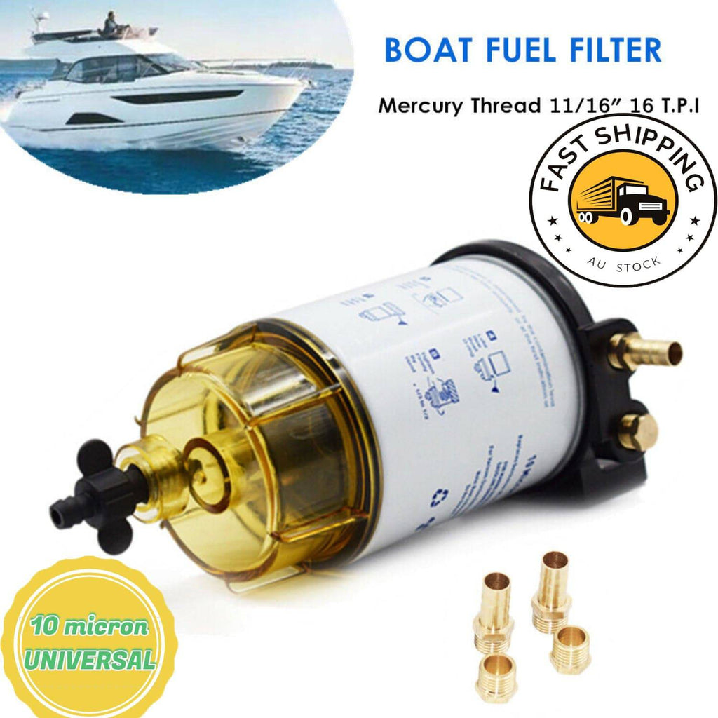 WAVEFLO Fuel Water Separator Marine Boat 3/8 Inch Fuel Filter 10 Micron WAVEFLO Fuel Water Separator Marine Boat 3/8 Inch Fuel Filter 10 Micron