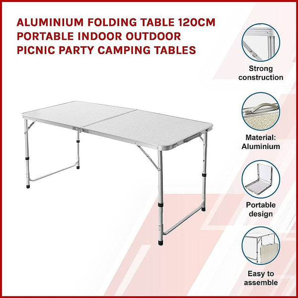 Aluminium Folding Table 120cm — Portable Camping & Picnic Table