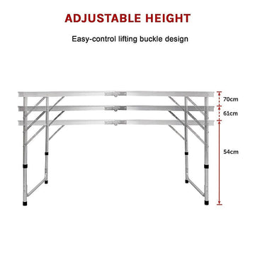 Aluminium Folding Table 120cm — Portable Camping & Picnic Table