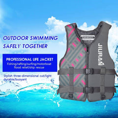 Life Jacket for Unisex Adjustable Safety Breathable Life Vest for Men Women(Grey-L)