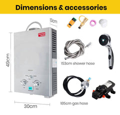 Thermomate Outdoor Water Heater Gas Camping Hot Portable Tankless Shower Pump