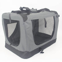 YES4PETS Medium Portable Foldable Dog Cat Puppy Rabbit Soft Crate Carrier-Grey