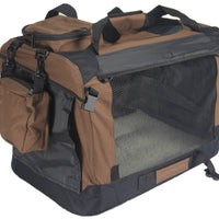 YES4PETS XXL Foldable Soft Dog Cat Puppy Carrier Crate With Curtain-Brown