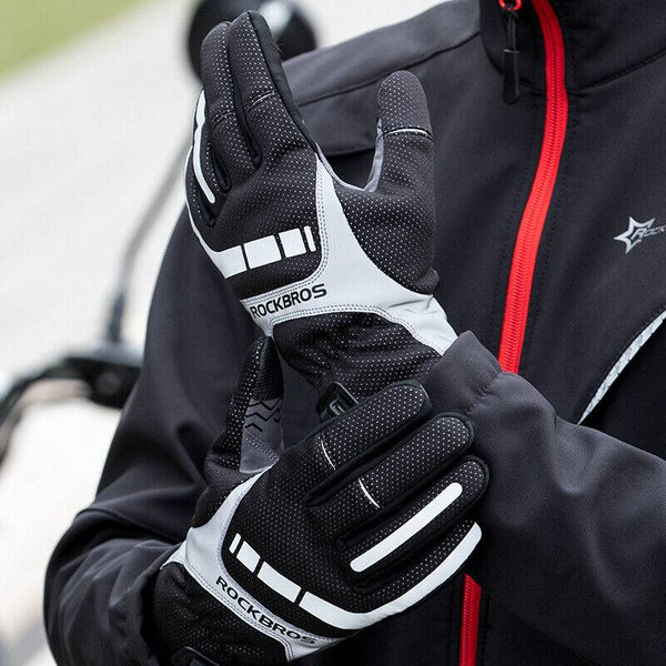 MTB Heated Gloves XLarge for Mountain Road Bike Breathable Winter Autumn Cycling Camping Running Outdoor Sport Rockbros