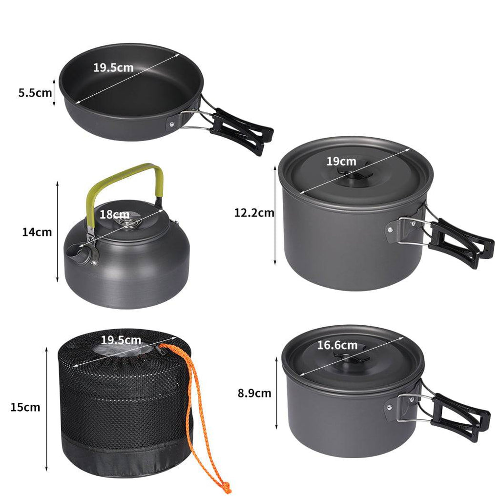 16-Piece Camping Cookware Set with Pot, Pan & Utensils