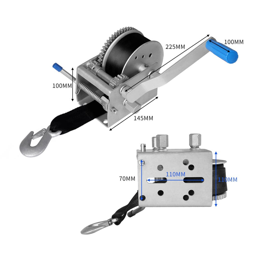 3000kgs Hand Winch 3 Speed with Webbing Strap