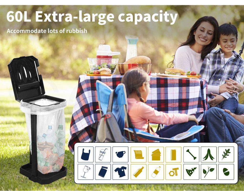 Collapsible Caravan Rubbish Bin Outdoor Garbage Can Trash Waste Basket 77 Bags