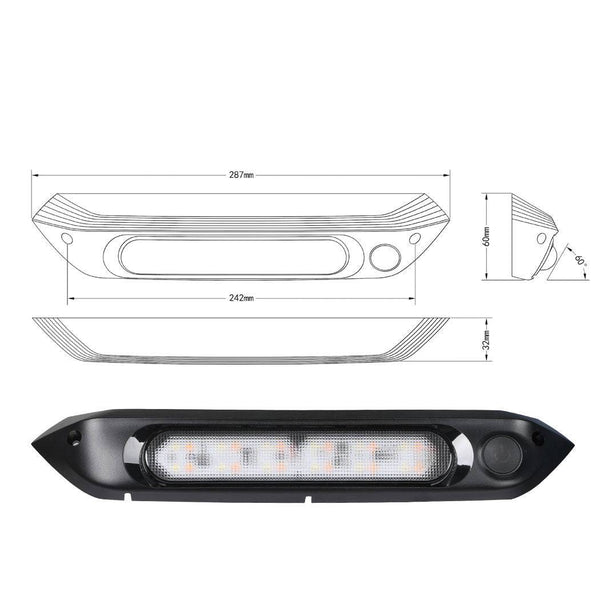 Dual LED Awning Light 12V/24V Amber IP67 Waterproof Caravan Accessories 287mm