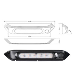 Dual LED Awning Light 12V/24V Amber IP67 Waterproof Caravan Accessories 287mm