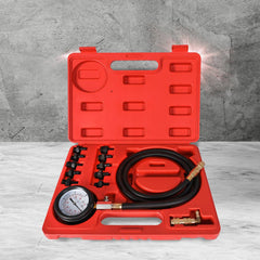 Engine Oil Pressure Tester Gauge Diagnostic Test Tools Automotive 12pcs Red