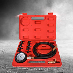 Engine Oil Pressure Tester Gauge Diagnostic Test Tools Automotive 12pcs Red