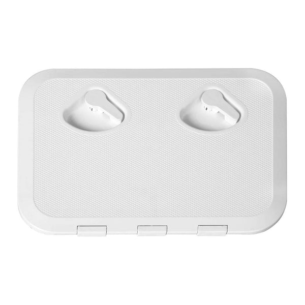 Manan Access Hatch White Lid Locked Caravan Storage Boat RV Camper 440x315mm