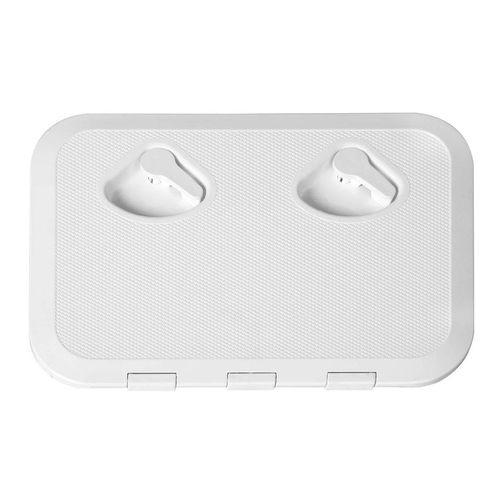 Manan Access Hatch White Lid Locked Caravan Storage Boat RV Camper 440x315mm