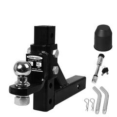 Manan Adjustable Tow Bar Tongue Hitch Towing 2" Ball Mount Caravan Trailer 4WD
