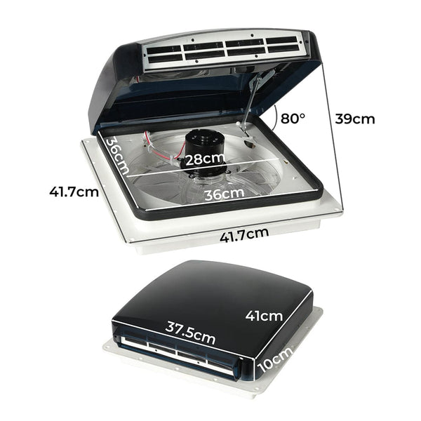Manan Caravan Roof Vent 12V Hatch Air Exhaust Fan Rain RV Trailer Motorhome