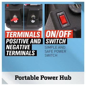 12V 100AH Deep Cycle Battery Box Portable Power Storage Marine Solar USB Camping