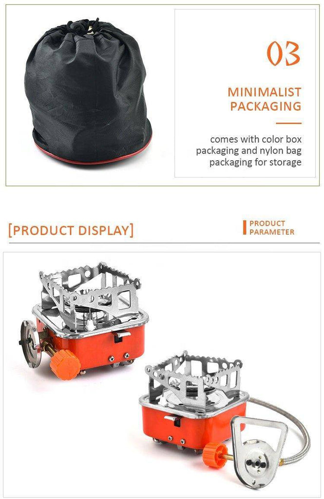 Portable Gas Stove Single Ignition Camping Stove Stainless Steel  Portable Outdoor Gas Stove