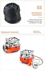 Portable Gas Stove Single Ignition Camping Stove Stainless Steel  Portable Outdoor Gas Stove