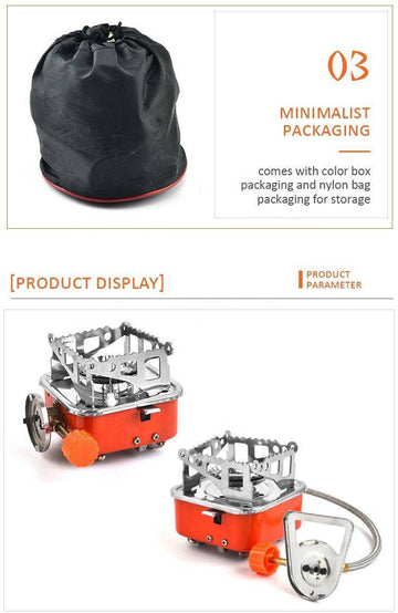 Portable Gas Stove Single Ignition Camping Stove Stainless Steel  Portable Outdoor Gas Stove