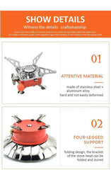 Portable Gas Stove Single Ignition Camping Stove Stainless Steel  Portable Outdoor Gas Stove