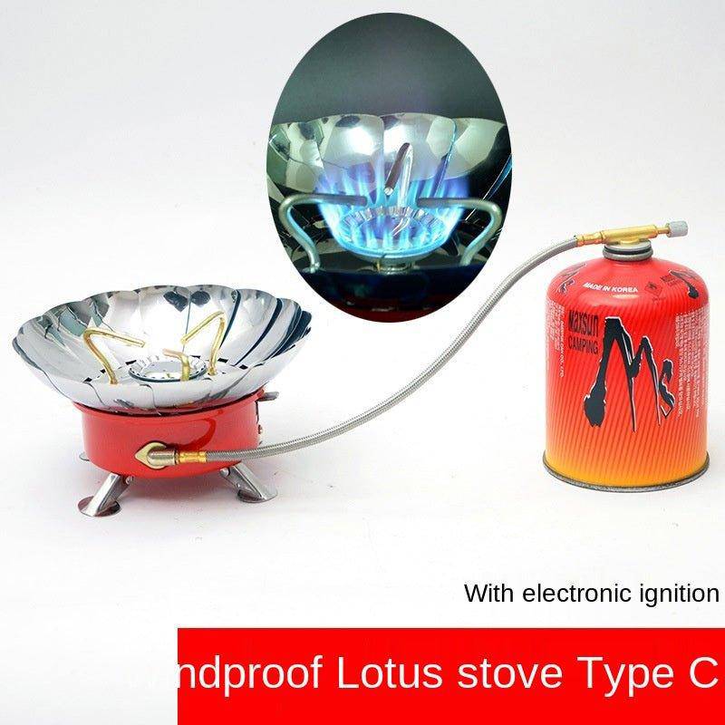 stoves outdoor portable windproof lotus gas stove head camping stove picnic fishing drive trip travel accessories
