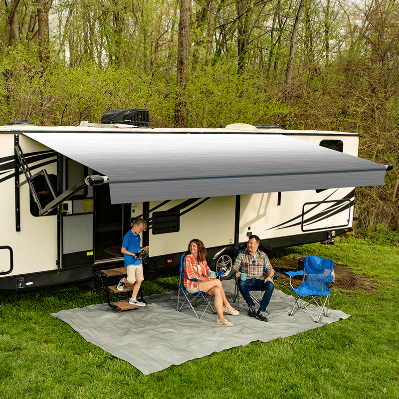 Carefree 12Ft Silver Shale Fade Altitude Awning W/LED Lightbar