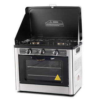 3 Burner Portable Oven - Silver & Black by Devanti