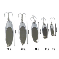 Finesse Chrome Kaster Jig, 40 Grams. Pack of 2 Jigs.