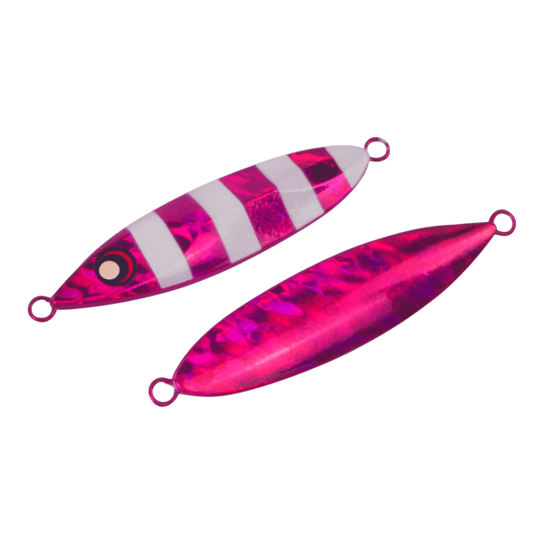 Finesse Slow Pitch Flutter Jig, 60gm, Hot Pink Stripe, 2 pack