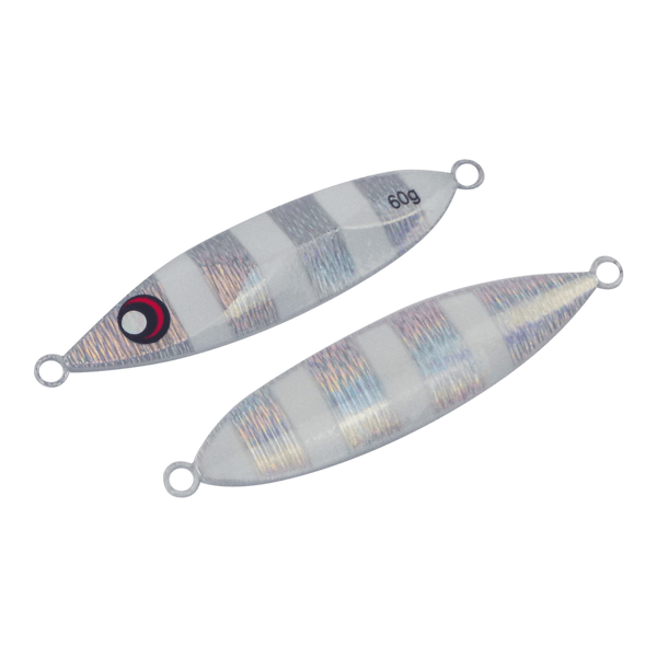 Finesse Slow Pitch Flutter Jig, 60gm, Silver White, 2 pack