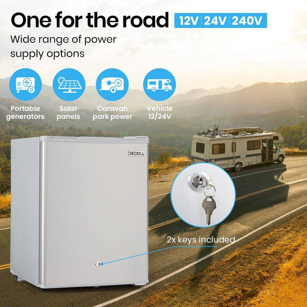 GECKO 70L Portable Fridge Freezer for Car Camping Caravans Fridges Refrigerator Cooler 12V/24V