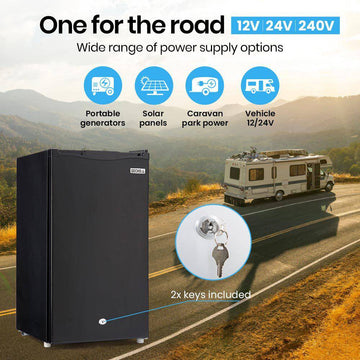 GECKO 95L Portable Upright Fridge Freezer Camping Caravans Bar Fridges 12V/24V Refrigerator