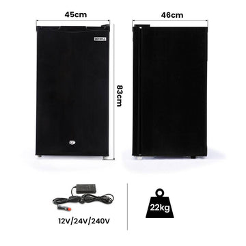 GECKO 95L Portable Upright Fridge Freezer Camping Caravans Bar Fridges 12V/24V Refrigerator