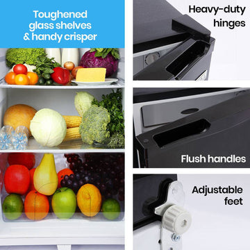 GECKO 95L Portable Upright Fridge Freezer Camping Caravans Bar Fridges 12V/24V Refrigerator
