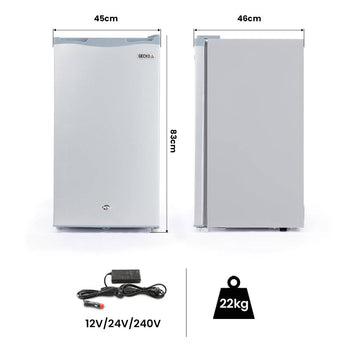 GECKO 95L Portable Upright Fridge Freezer Camping Caravans Bar Fridges Refrigerator 12V/24V