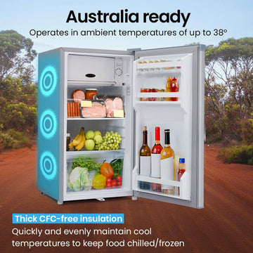 GECKO 95L Portable Upright Fridge Freezer Camping Caravans Bar Fridges Refrigerator 12V/24V