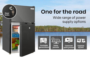 GECKO 95L Portable Upright Fridge Refrigerator 12V/24V Caravan Motorhome
