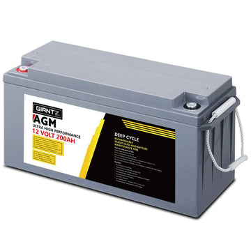 Giantz 200Ah AGM Deep Cycle Battery 12V Sealed Solar Caravan Camping
