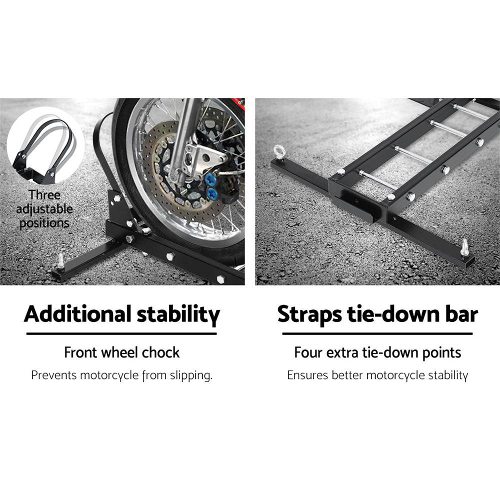 Giantz Motorcycle Carrier 2 Arms Rack Ramp Motorbike Dirt Bike 2