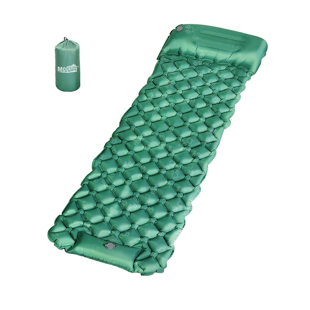 Mountview Sleeping Air Pad Inflatable Camping Mat Single Green